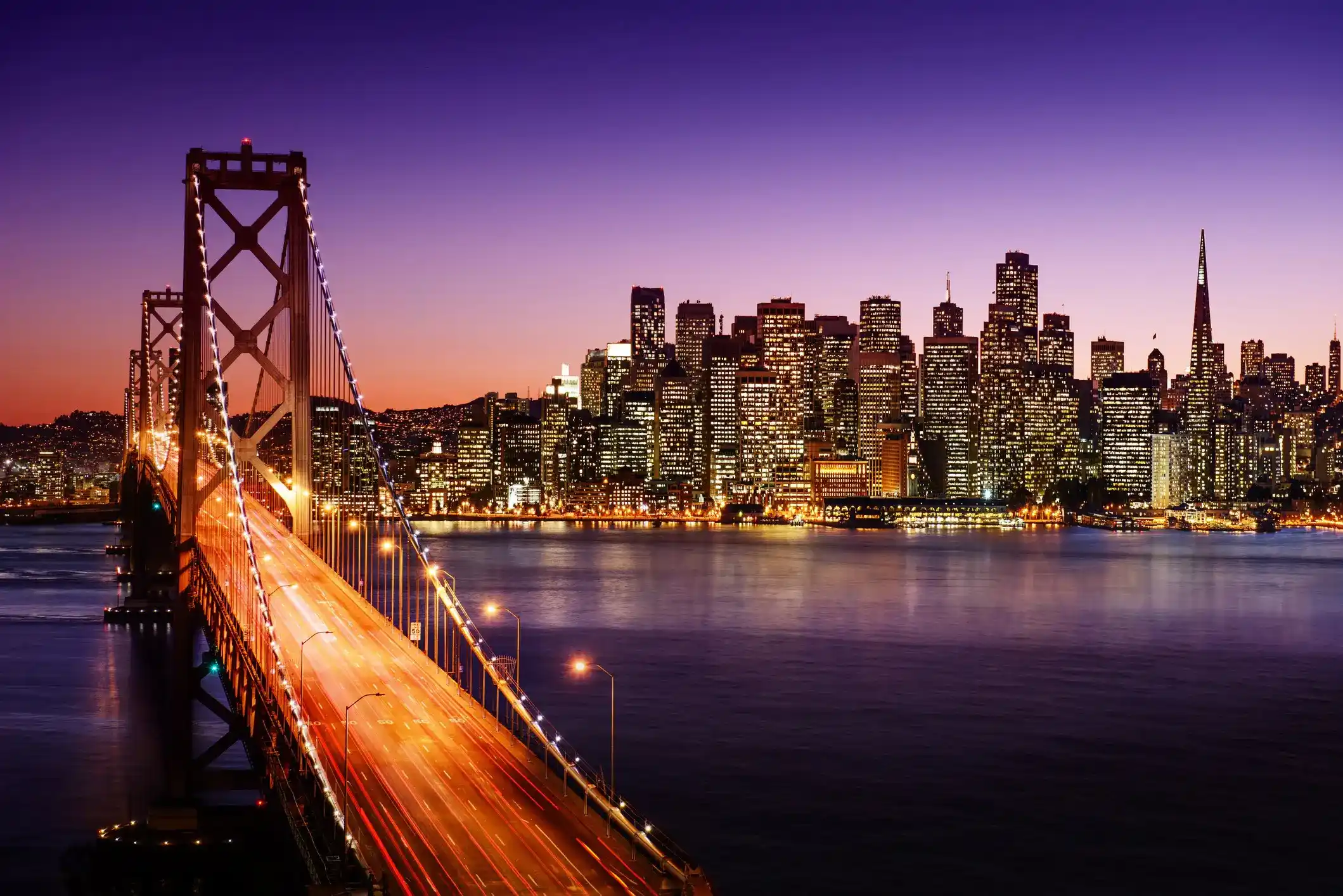 The San Francisco skyline and Golden Gate Bridge